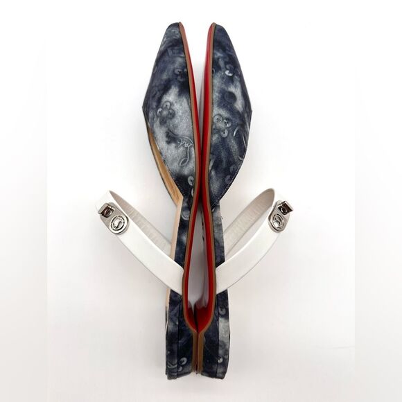 CHRISTIAN LOUBOUTIN  Choc Lock Flats  Pointy Toe Mules Jeans Punk EU41.5 US 11.5 - Picture 6 of 12